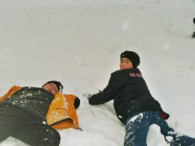 Die Klasse 5a am Fachtag 2003 im Wintersportgebiet