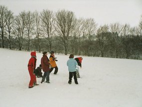 Die Klasse 5a am Fachtag 2003 im Wintersportgebiet