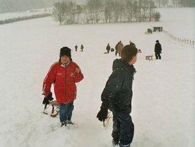 Die Klasse 5a am Fachtag 2003 im Wintersportgebiet