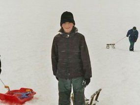 Die Klasse 5a am Fachtag 2003 im Wintersportgebiet