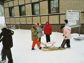 Die Klasse 5a am Fachtag 2003 im Wintersportgebiet