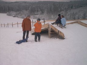 Die Klasse 5a am Fachtag 2003 im Wintersportgebiet
