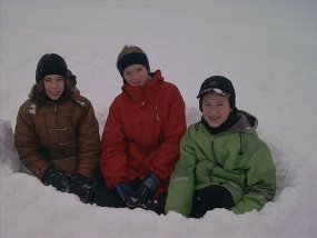 Die Klasse 5a am Fachtag 2003 im Wintersportgebiet